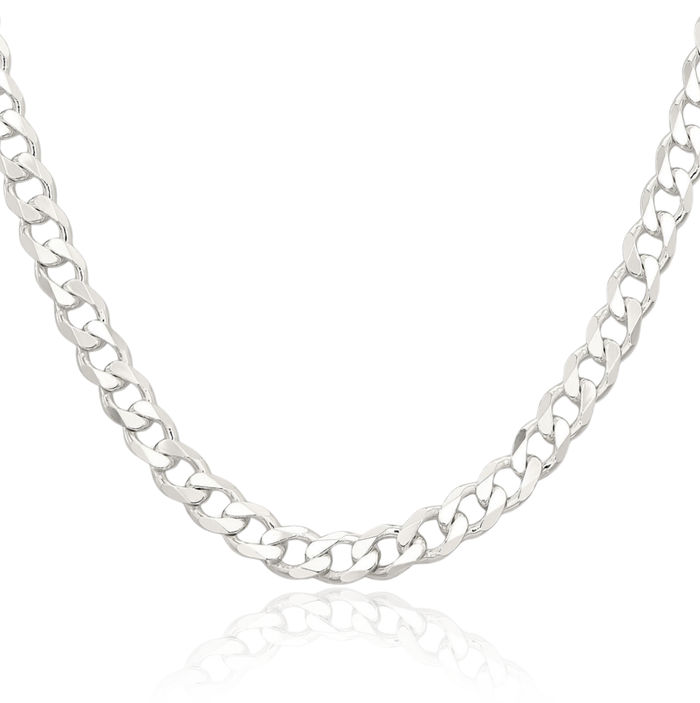 925 Sterling Silver 6.5mm Curb Link Chain Necklace