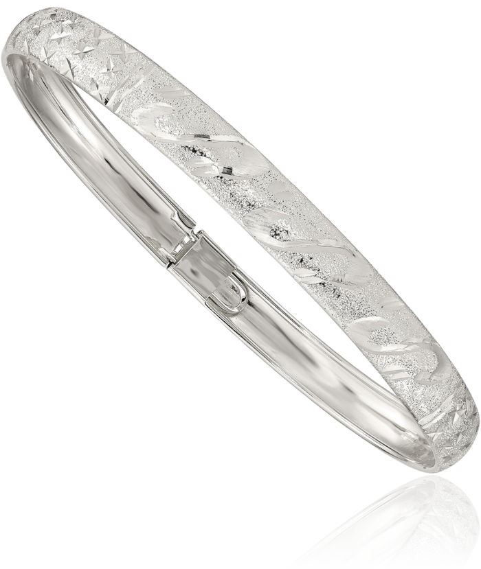 925 Sterling Silver 6.5mm Flexible Bangle Bracelet