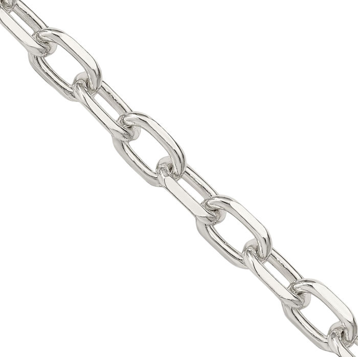 925 Sterling Silver 6.65mm Long Cable Rolo Link Chain Belcher Necklace