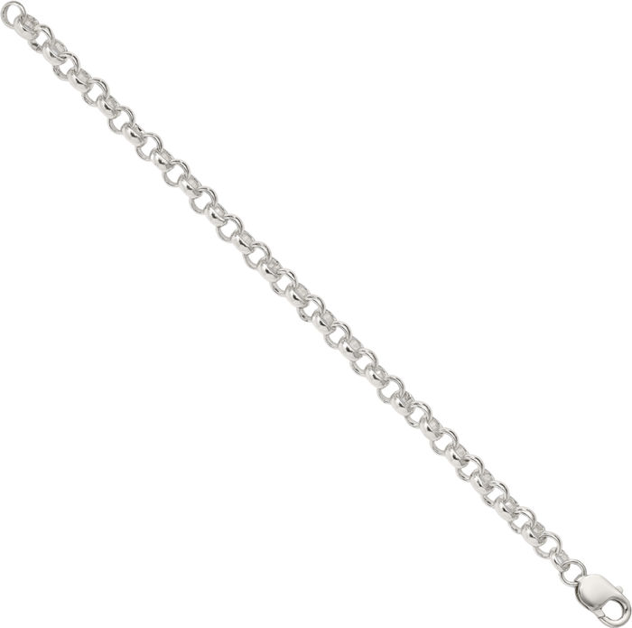 925 Sterling Silver 6.75mm Cable Rolo Link Chain Bracelet