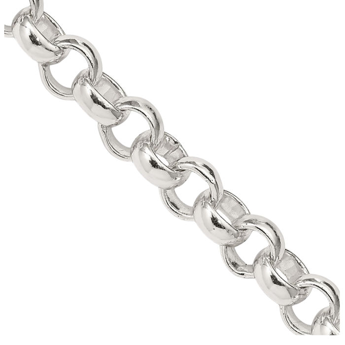 925 Sterling Silver 6.75mm Cable Rolo Link Chain Belcher Necklace