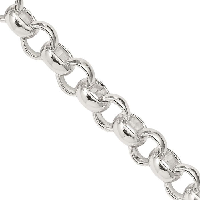 925 Sterling Silver 6.75mm Cable Rolo Link Chain Belcher Necklace