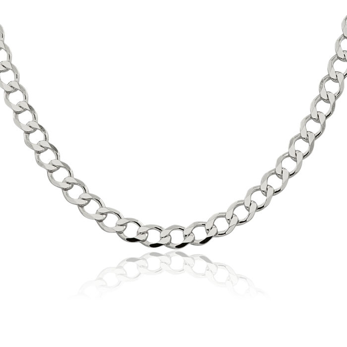 925 Sterling Silver 6.7mm Curb Link Chain Necklace