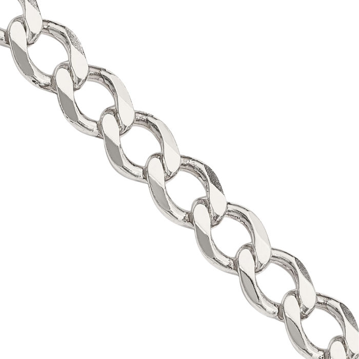 925 Sterling Silver 6.7mm Curb Link Chain Necklace