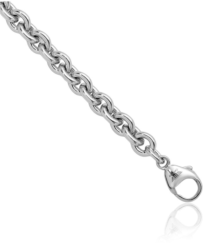 925 Sterling Silver 6.8mm Cable Rolo Link Chain Bracelet