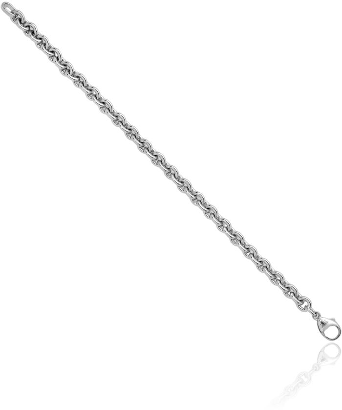 925 Sterling Silver 6.8mm Cable Rolo Link Chain Bracelet