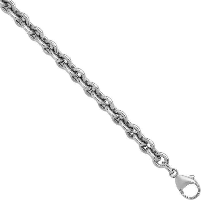 925 Sterling Silver 6.8mm Cable Rolo Link Chain Belcher Necklace