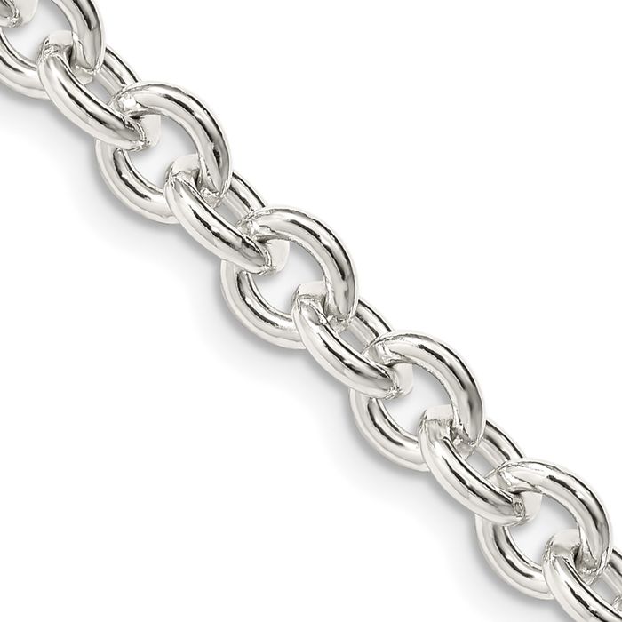 925 Sterling Silver 6.1mm Cable Rolo Link Chain Belcher Necklace