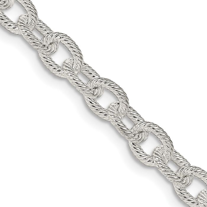 925 Sterling Silver 6.25mm Cable Rolo Link Chain Belcher Necklace