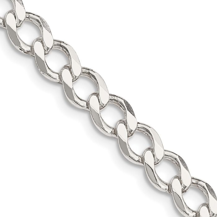 925 Sterling Silver 6.7mm Curb Link Chain Necklace