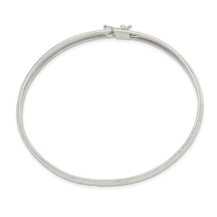 925 Sterling Silver 6.5mm Flexible Bangle Bracelet