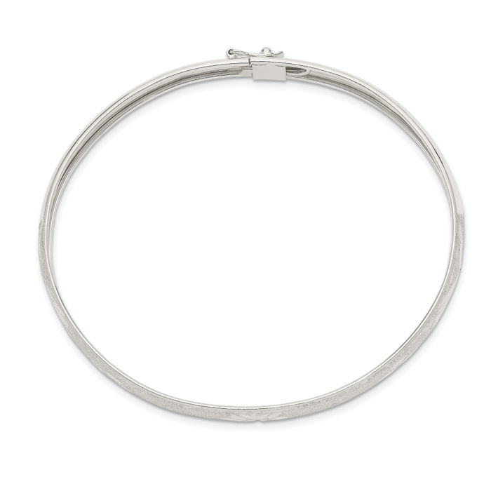 925 Sterling Silver 6.5mm Flexible Bangle Bracelet