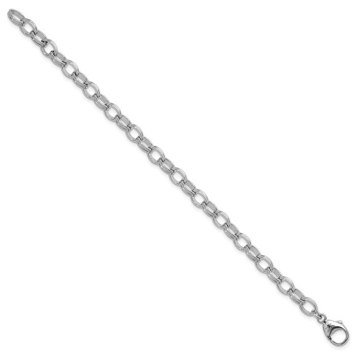 925 Sterling Silver 6.5mm Oval Link Chain Bracelet | eBay
