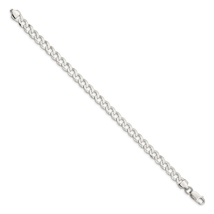 925 Sterling Silver 6.8mm Curb Link Chain Bracelet