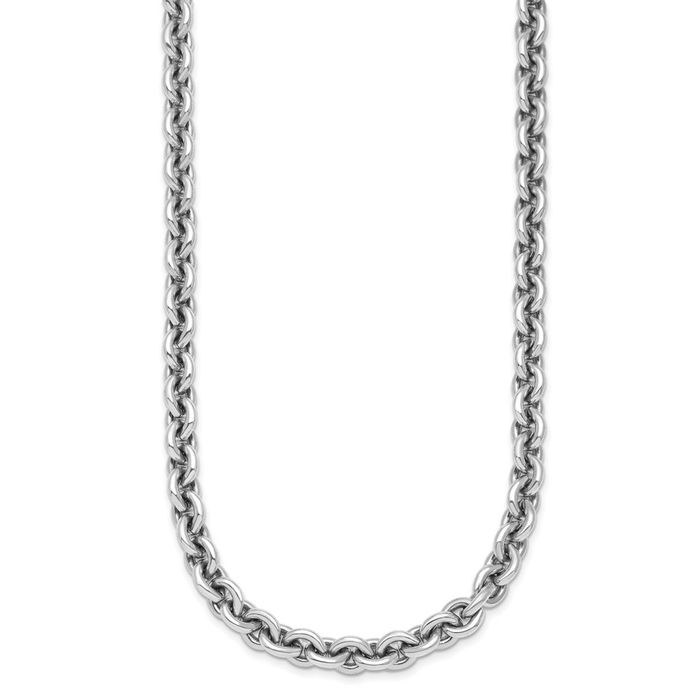 925 Sterling Silver 6.8mm Cable Rolo Link Chain Belcher Necklace