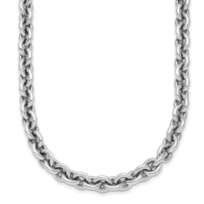 925 Sterling Silver 6.8mm Cable Rolo Link Chain Belcher Necklace