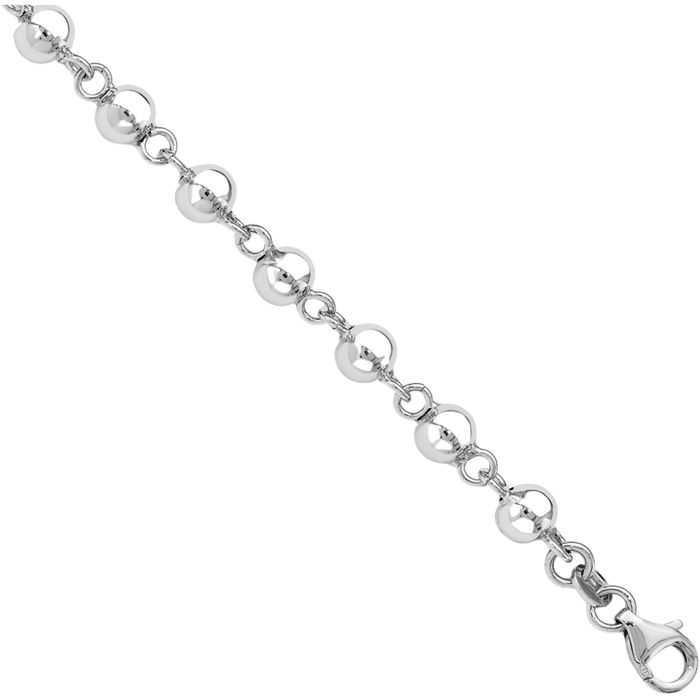 925 Sterling Silver 6mm Beads Chain Bracelet