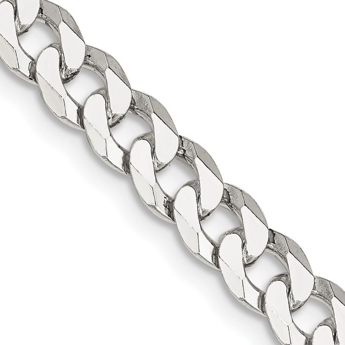 925 Sterling Silver 6mm Curb Link Chain Necklace