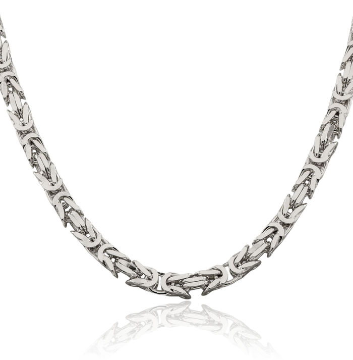 925 Sterling Silver 6mm Byzantine Link Chain Necklace Viking