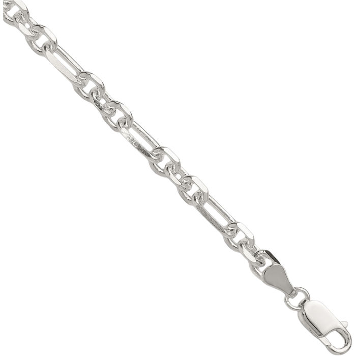 925 Sterling Silver 6mm Cable Rolo Link Chain Bracelet