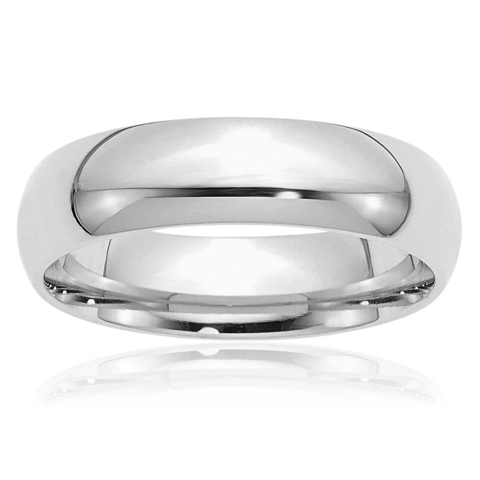 925 Sterling Silver 6mm Comfort Fit Plain Classic Wedding Band Ring