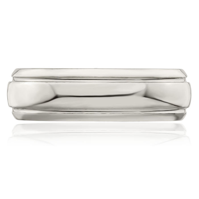 925 Sterling Silver 6mm Edge Plain Classic Wedding Band Ring