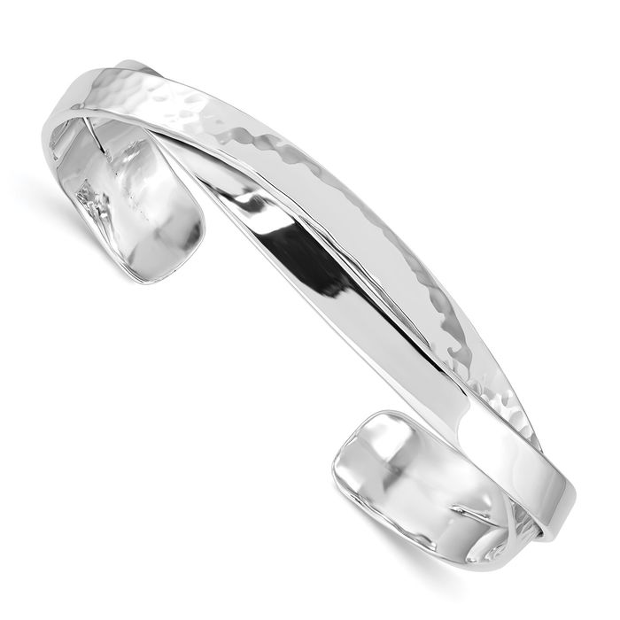 925 Silver Hammered Bangle - 6mm 925 Silver Hammered Bangle - 6mm
