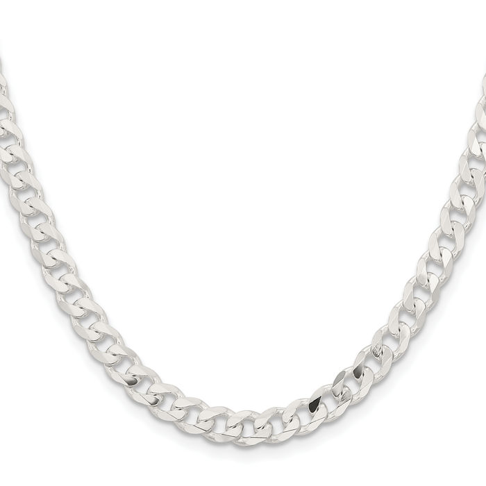 925 Sterling Silver 5.7mm Curb Link Chain Necklace