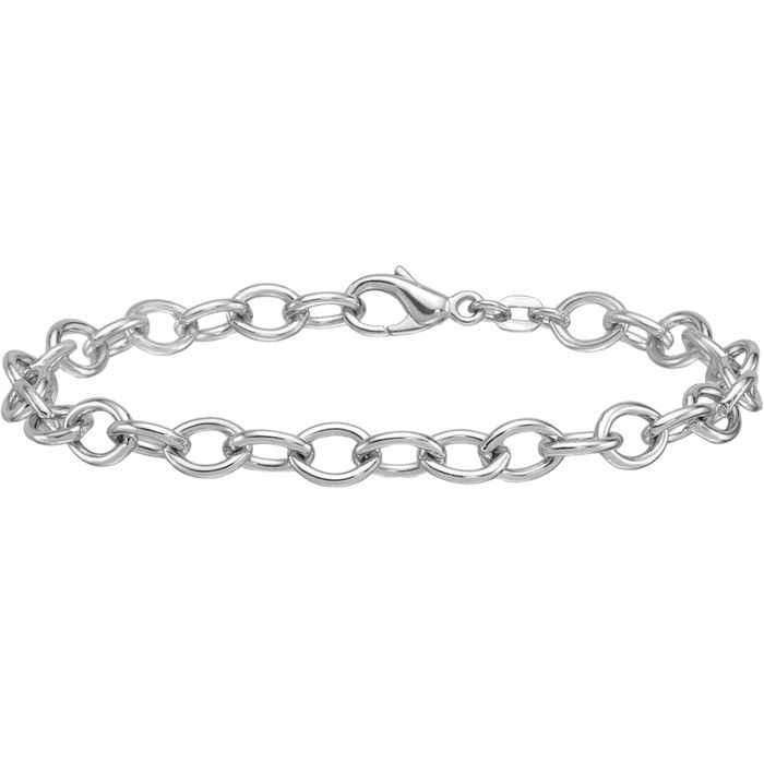 925 Sterling Silver 6mm Oval Cable Rolo Link Chain Bracelet