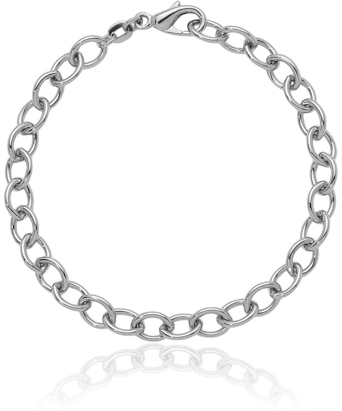 925 Sterling Silver 6mm Oval Cable Rolo Link Chain Bracelet