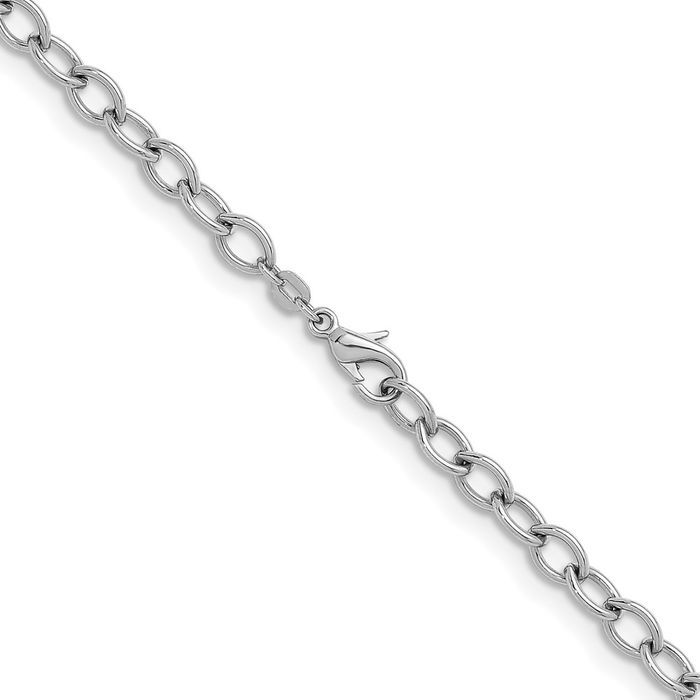 925 Sterling Silver 6mm Oval Cable Rolo Link Chain Belcher Necklace