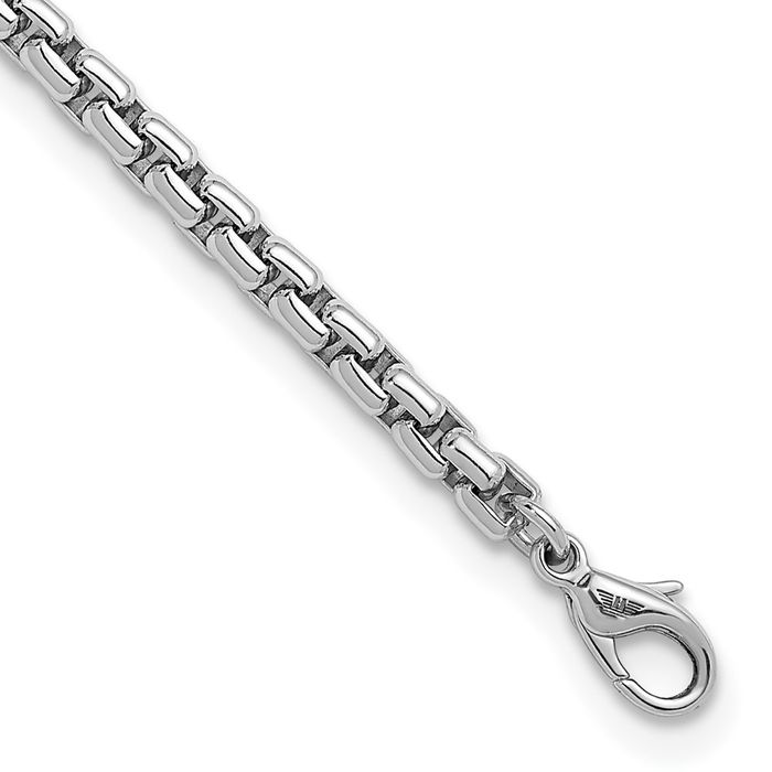 925 Sterling Silver 6mm Round Box Link Chain Bracelet