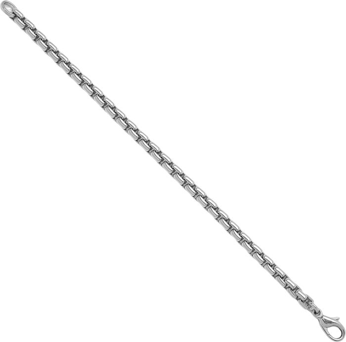 925 Sterling Silver 6mm Round Box Link Chain Bracelet