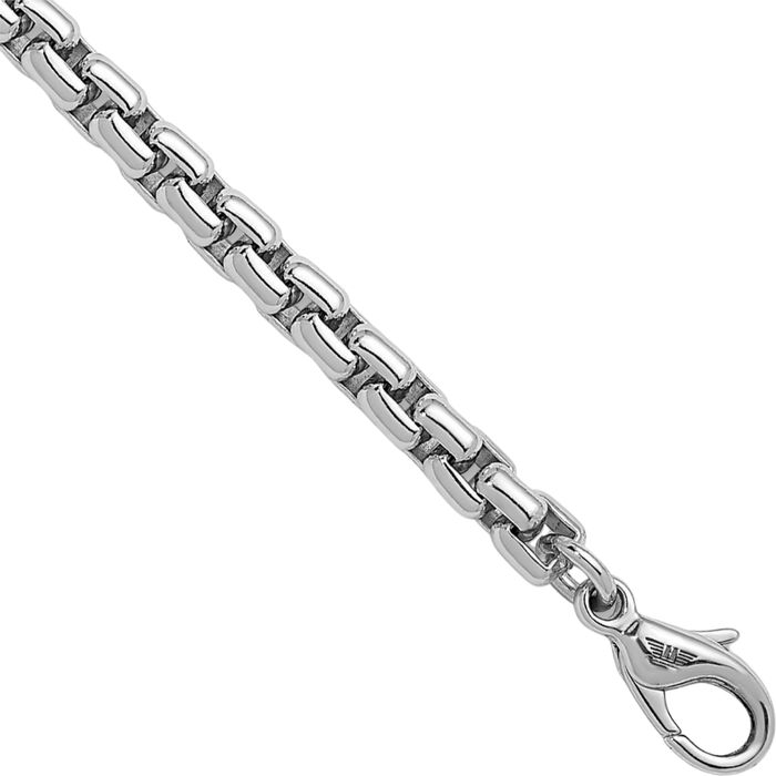 925 Sterling Silver 6mm Round Box Link Chain Bracelet