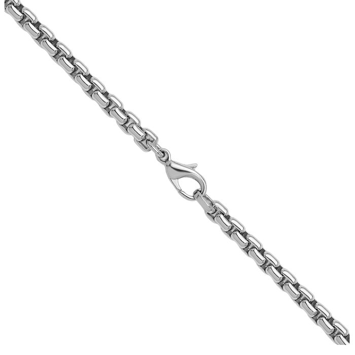 925 Sterling Silver 6mm Round Box Link Chain Necklace