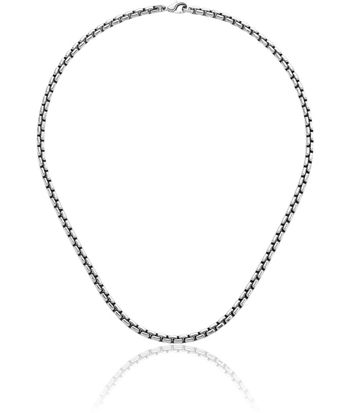 925 Sterling Silver 6mm Round Box Link Chain Necklace