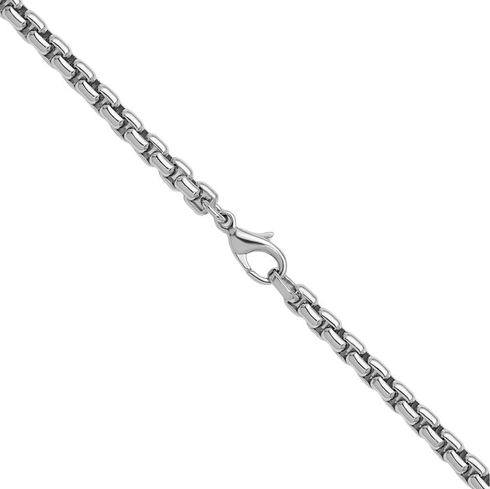 925 Sterling Silver 6mm Round Box Link Chain Necklace