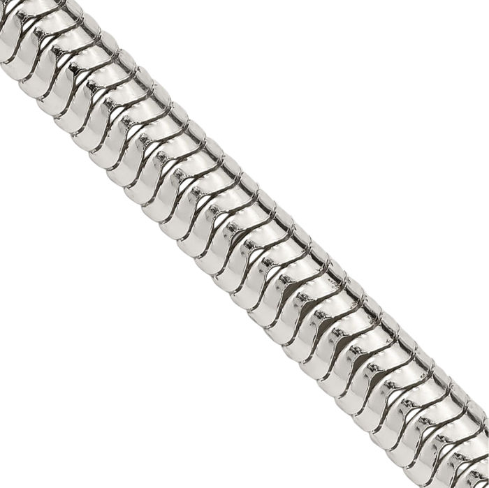 925 Sterling Silver 6mm Round Cubetto Omega Snake Chain Herringbone Necklace