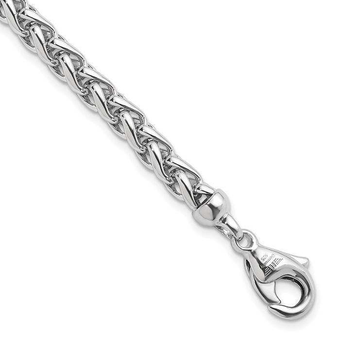 925 Sterling Silver 6mm Spiga Wheat Link Chain Bracelet