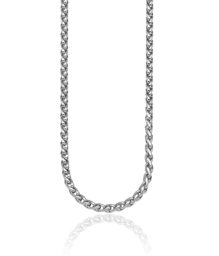 925 Sterling Silver 6mm Spiga Wheat Link Chain Necklace