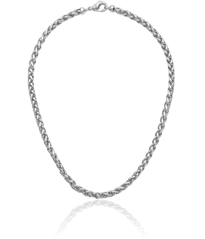 925 Sterling Silver 6mm Spiga Wheat Link Chain Necklace