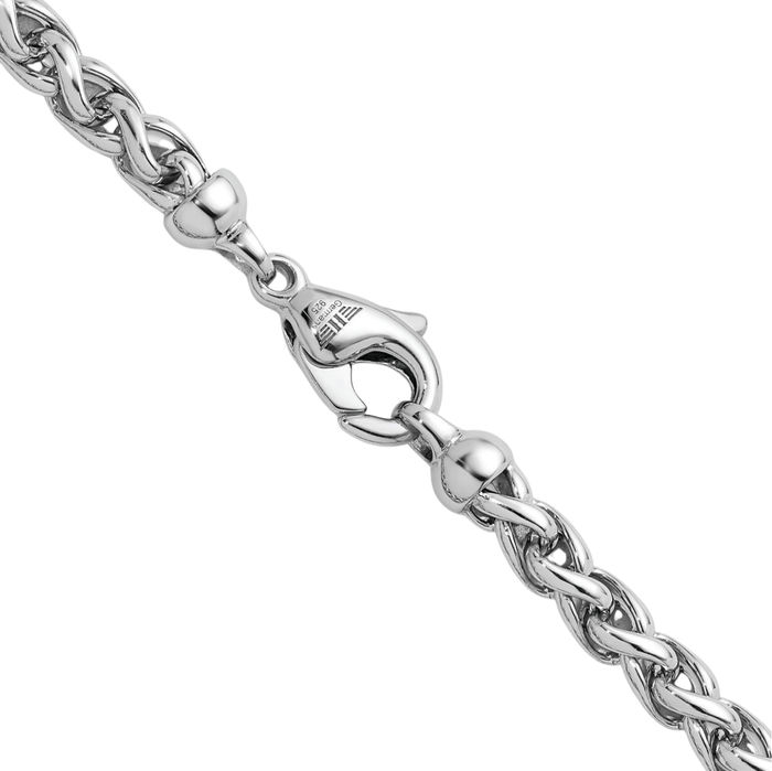 925 Sterling Silver 6mm Spiga Wheat Link Chain Necklace