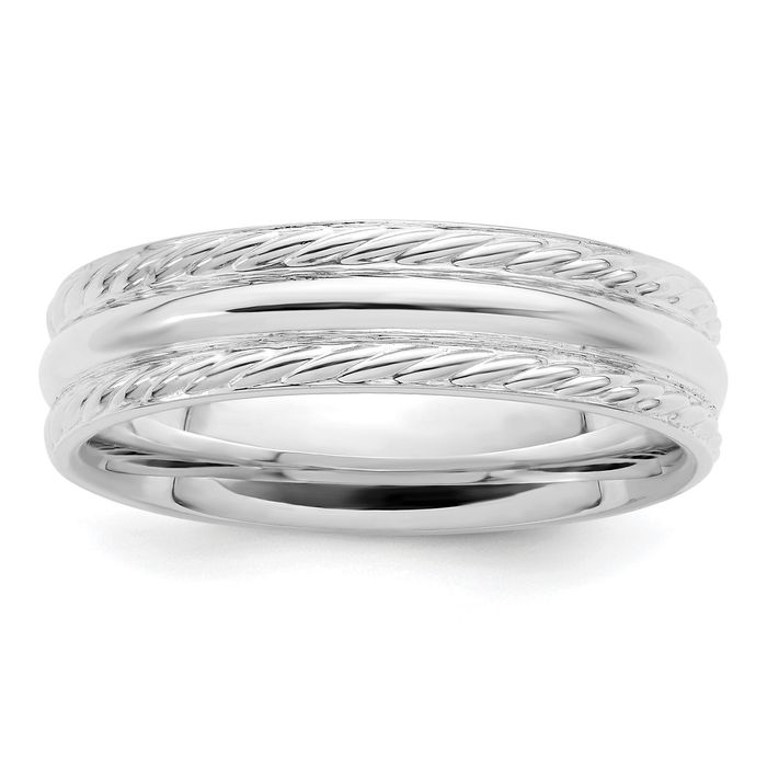 925 Sterling Silver 6mm Wedding Band Ring