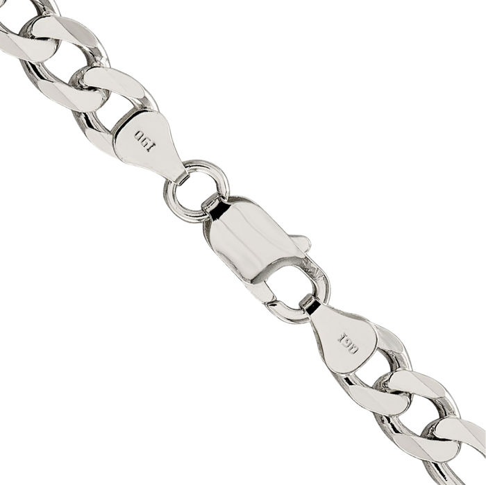 925 Sterling Silver 7.25mm Figaro Link Chain Necklace