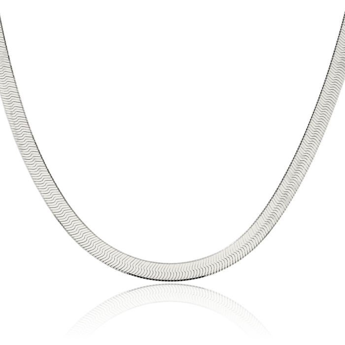 925 Sterling Silver 7.3mm Herringbone Chain Necklace