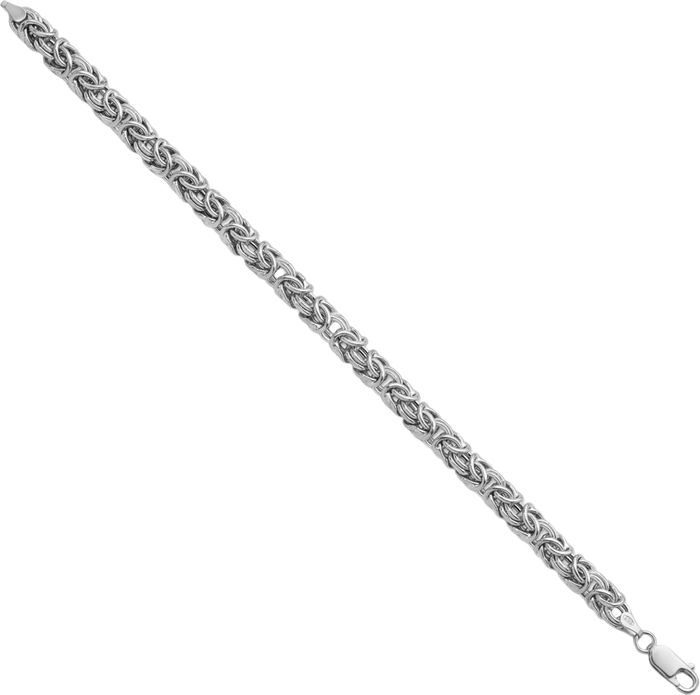 925 Sterling Silver 7.5mm Byzantine Chain Bracelet