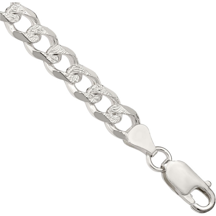 925 Sterling Silver 7.5mm Curb Link Chain Bracelet