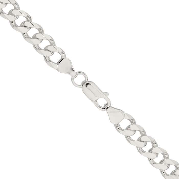 925 Sterling Silver 7.5mm Curb Link Chain Necklace