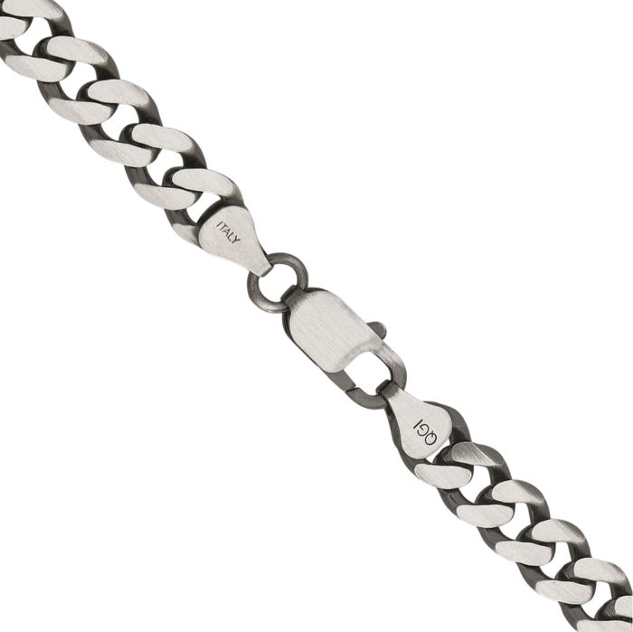 925 Sterling Silver Vintage 7.5mm Curb Link Chain Necklace