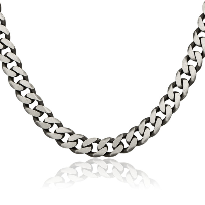 925 Sterling Silver Vintage 7.5mm Curb Link Chain Necklace